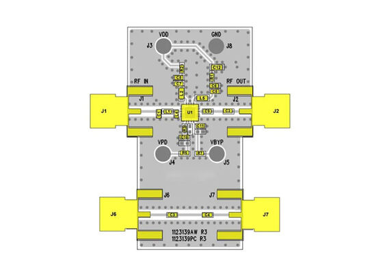 QPL9065PCB401 এম্বেডেড সলিউশনস আল্ট্রা লো-নয়েজ ২-পর্যায়ের বাইপাস এলএনএ মূল্যায়ন বোর্ড