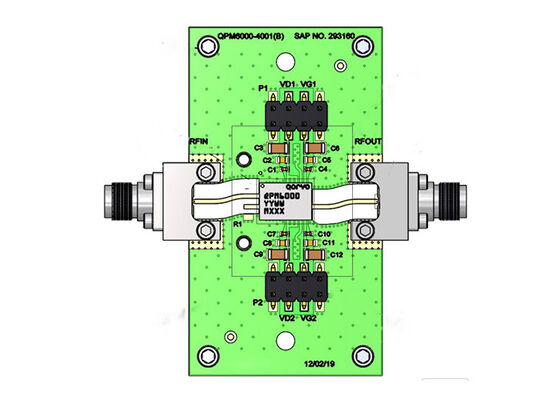 QPM6000EVB এম্বেডেড সলিউশনস 8GHz থেকে 14GHz X-ব্যান্ড ডুয়াল চ্যানেল লিমিটার মূল্যায়ন বোর্ড