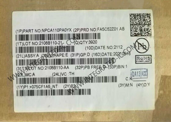 NPCA110PA0YX ইন্টিগ্রেটেড সার্কিট চিপ 24 বিট রেজোলিউশন 96 ডিবি এসএনআর অডিও এনহ্যান্সমেন্ট ইঞ্জিন এবং ম্যাক্সএডিও অ্যালগরিদম বৈশিষ্ট্যযুক্ত কোডেক সহ