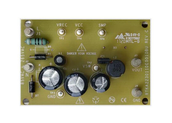 RTKA223011DE0010BU এম্বেডেড সলিউশনস RAA223011 উচ্চ ভোল্টেজ বাক কনভার্টার মূল্যায়ন বোর্ড