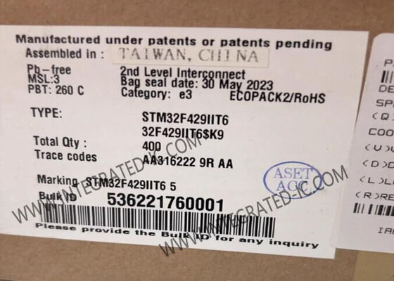 ইন্টিগ্রেটেড সার্কিট চিপ STM32F429IIT6 মাইক্রোকন্ট্রোলার IC 180MHz একক কোর LQFP176