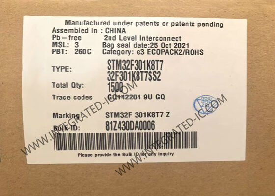 STM32F301K8T7 32-বিট মাইক্রোকন্ট্রোলার আইসি 72 MHz ARM কর্টেক্স এম 4 কোর এবং 8 চ্যানেল এডিসি সহ