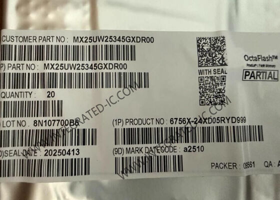 MX25UW25345GXDR00 1.8V 256Mbit অটোমোটিভ NOR ফ্ল্যাশ সিরিয়াল NOR মেমরি IC চিপ