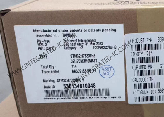 STM32H753XIH6 265-TFBGA প্যাকেজ, 168 I/O এবং নিম্ন-পাওয়ার RTC সহ ARM মাইক্রোকন্ট্রোলার আইসি