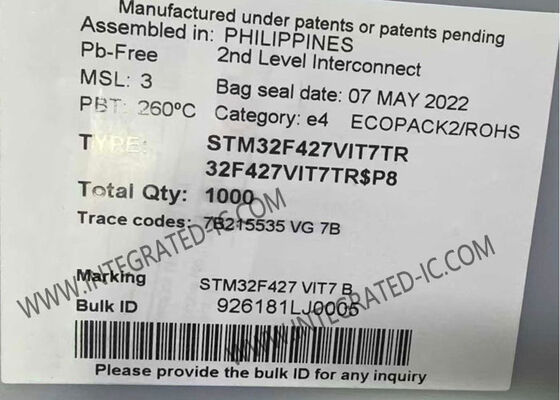 STM32F427VIT7TR মাইক্রোকন্ট্রোলার MCU 32-বিট 180MHz এআরএম কর্টেক্স-এম 4 2MB ফ্ল্যাশ মেমরি সহ