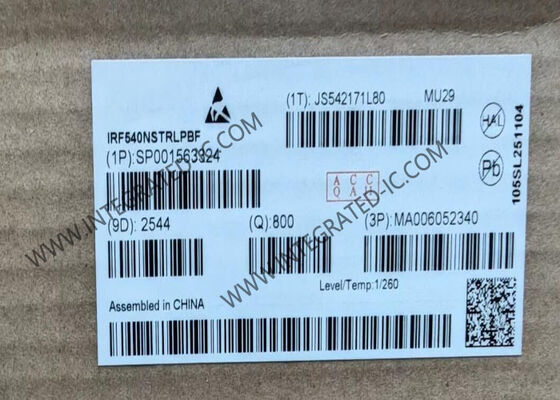 IRF540NSTRLPBF পাওয়ার MOSFET 100V একক N-চ্যানেল ট্রানজিস্টর, যা 33A অবিচ্ছিন্ন ড্রেইন কারেন্ট এবং 44mOhm প্রতিরোধ ক্ষমতা সহ