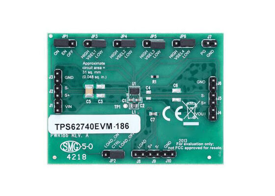 TPS62740EVM-186 এম্বেডেড সলিউশনস মূল্যায়ন মডিউল TPS62740 স্টেপ-ডাউন কনভার্টারের জন্য