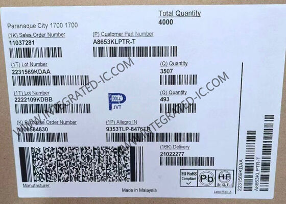 A8653KLPTR-T ইন্টিগ্রেটেড সার্কিট চিপ সিঙ্ক্রোনাস বাক রেগুলেটর, যা ৪V থেকে ৩৬V ইনপুট রেঞ্জ এবং অটোমোটিভ USB পাওয়ার পোর্টগুলির জন্য রিমোট লোড রেগুলেশন সমর্থন করে