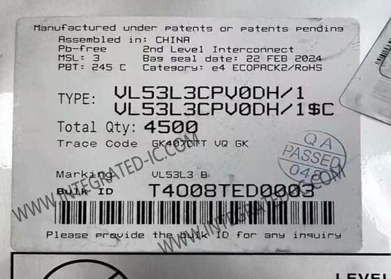 VL53L3CPV0DH/1 মাল্টি টার্গেট ডিটেকশন, ৩ মিটার রেঞ্জিং এবং স্বয়ংক্রিয় স্মাজ সংশোধন সহ টাইম-অফ-ফ্লাইট সেন্সর