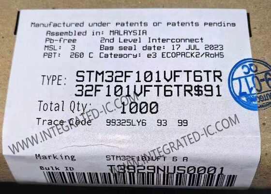 STM32F101VFT6TR মাইক্রোকন্ট্রোলার MCU, যার কোর 36MHz ARM Cortex-M3 এবং 768KB ফ্ল্যাশ মেমরি