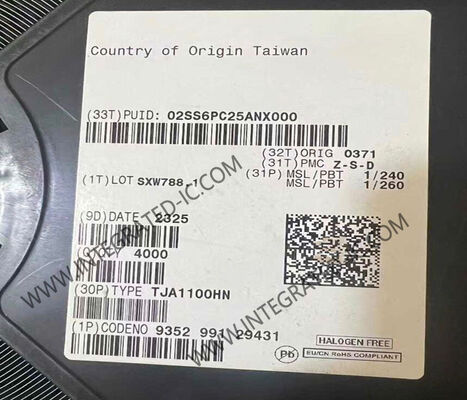 TJA1100HN অটোমোটিভ ইথারনেট আইসি 100BASE-T1 সামঞ্জস্যপূর্ণ AEC-Q100 গ্রেড 1 যোগ্যতাসম্পন্ন PHY ট্রান্সিভার 3.1V ~ 3.5V সরবরাহ ভোল্টেজের সাথে