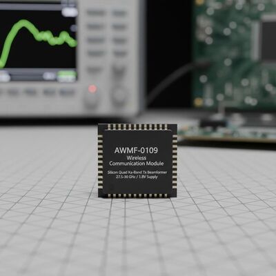 AWMF-0109 ওয়্যারলেস কমিউনিকেশন মডিউল উচ্চ ইন্টিগ্রেটেড সিলিকন কোয়াড কা-ব্যান্ড টিএক্স বিমফর্মার ২৭.৫ থেকে ৩০ গিগাহার্টজ অপারেশন এবং কিউএফএন-৪৮ প্যাকেজে ১.৮ ভোল্ট সরবরাহ