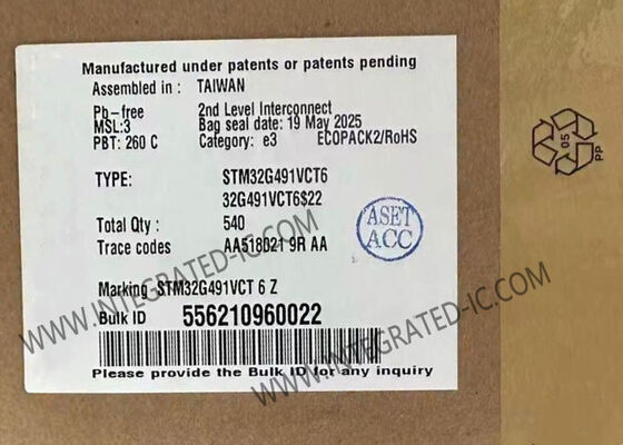 STM32G491VCT6 মাইক্রোকন্ট্রোলার MCU 170MHz পর্যন্ত 32-বিট এআরএম কর্টেক্স-এম 4 MCU LQFP-100
