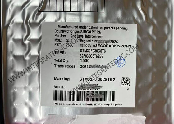 STM32F030C8T6 32-বিট মাইক্রোকন্ট্রোলার আইসি 48MHz এআরএম কর্টেক্স এম 0 কোর এবং 39 আই / ও পিন সহ