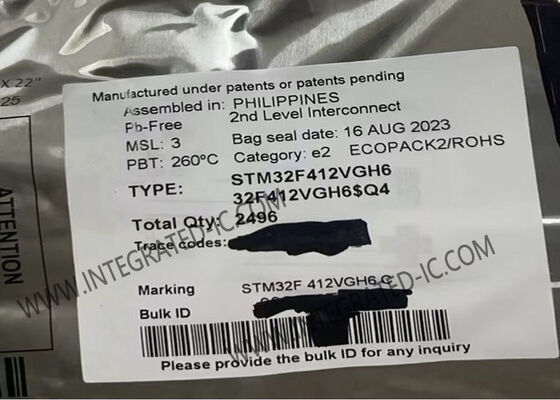 মাইক্রোকন্ট্রোলার MCU STM32F412VGH6 একক-কোর এমবেডেড মাইক্রোকন্ট্রোলার