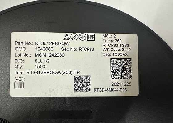 দ্বৈত ইন্টিগ্রেটেড ড্রাইভার সহ ইন্টিগ্রেটেড সার্কিট চিপ RT3612EBGQW 2-ফেজ পিডব্লিউএম নিয়ামক