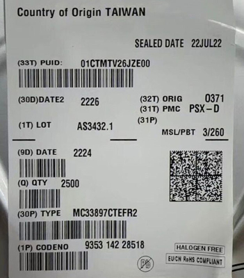 MC33897CTEFR2 ইন্টিগ্রেটেড সার্কিট চিপ 500mV সিঙ্গল-ওয়্যার ক্যান ট্রান্সিভার SOIC-14