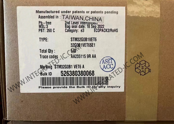 ARM মাইক্রোকন্ট্রোলার IC STM32G0B1VET6 32-LQFP মূলধারার মাইক্রোকন্ট্রোলার 64MHz