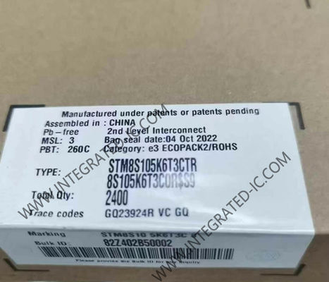 STM8S105K6T3CTR মাইক্রোকন্ট্রোলার MCU 16MHz মেইনস্ট্রিম অ্যাক্সেস লাইন 8-বিট MCU