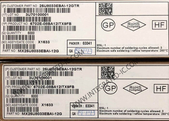 MX25U8033EBAI-12G মেমরি আইসি চিপ 8Mbit CMOS MXSMIOTM NOR ফ্ল্যাশ মেমরি আইসি WLCSP-8