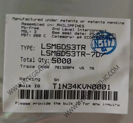 LSM6DS3TR সেন্সর IC 1.25mA 6-অক্ষ iNEMO ইনার্শিয়াল পরিমাপ ইউনিট LGA-14L প্যাকেজ