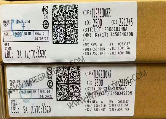 TL972IDGKR ইন্টিগ্রেটেড সার্কিট চিপ ডুয়াল 12V 12MHz নিম্ন-শব্দ অপারেটিং এম্প্লিফায়ার