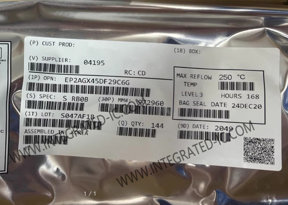 ফিল্ড প্রোগ্রামযোগ্য গেট অ্যারে EP2AGX45DF29C6G 3.35Mbit FPGA প্রোগ্রামযোগ্য লজিকাল চিপ