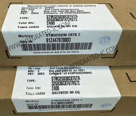 STM32G030C8T6TR মাইক্রোকন্ট্রোলার MCU 64MHz 32-বিট সিঙ্গল-কোর MCU LQFP-48 এমবেডেড MCU