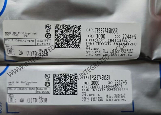 TPS62745DSSR ইন্টিগ্রেটেড সার্কিট চিপ স্টেপ ডাউন কনভার্টার 300mA বাক সুইচিং নিয়ন্ত্রক আইসি