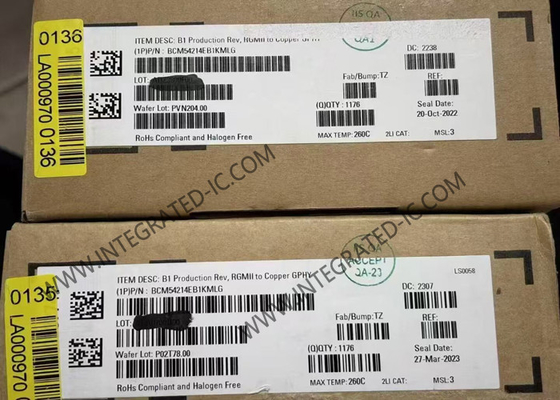 BCM54214EB1KMLG ইথারনেট আইসি সিঙ্গল পোর্ট RGMII গিগাবিট ইথারনেট ট্রান্সিভার QFN68
