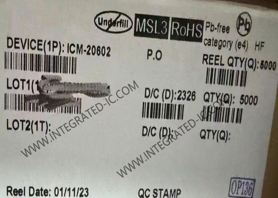 ICM-20602 সেন্সর আইসি হাই পারফরম্যান্স 6 অক্ষ এমইএমএস মোশন ট্র্যাকিং ডিভাইস এলজিএ 16