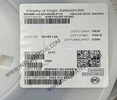 88W8987-A2-EAHE ওয়্যারলেস কমিউনিকেশন মডিউল উচ্চ সমন্বিত 2.4/5 GHz ডুয়াল-ব্যান্ড ওয়াই-ফাই 5 এবং বিটি সিঙ্গল-চিপ