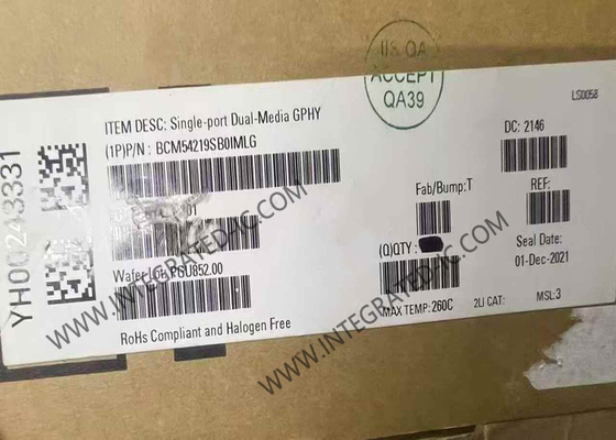 BCM54219SB0IMLG ইথারনেট আইসি সিঙ্গল পোর্ট ডুয়াল মিডিয়া GPHY QFN64 ইথারনেট ট্রান্সিভার