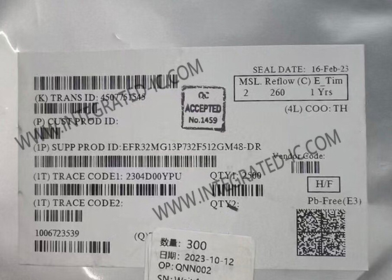 ওয়্যারলেস কমিউনিকেশন মডিউল EFR32MG13P732F512GM48-DR মাল্টি প্রোটোকল ওয়্যারলেস আরএফ ট্রান্সিভার