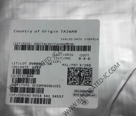 SC33PF8100JCES ইন্টিগ্রেটেড সার্কিট চিপ হাই পারফরম্যান্স অ্যাপ্লিকেশনের জন্য 12-চ্যানেল পাওয়ার ম্যানেজমেন্ট আইসি