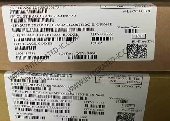 EFM32GG230F512G-E-QFN64 মাইক্রোকন্ট্রোলার MCU ARM Cortex-M3 32-বিট মাইক্রোকন্ট্রোলার