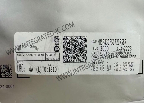 MSP430F5172IRSBR মাইক্রোকন্ট্রোলার MCU 16 বিট MCU 25MHz মিশ্র সংকেত মাইক্রোকন্ট্রোলার