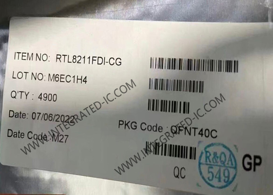 RTL8211FDI-CG ইথারনেট আইসি অত্যন্ত সমন্বিত 10/100/1000M ইথারনেট ট্রান্সসিভার