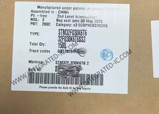 STM32F030K6T6 মাইক্রোকন্ট্রোলার এমসিইউ হাই পারফরম্যান্স 32-বিট সিঙ্গল-কোর 48MHz এমসিইউ