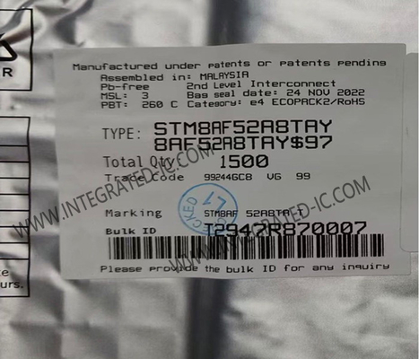 STM8AF52A8TAY মাইক্রোকন্ট্রোলার MCU 8বিট মাইক্রোকন্ট্রোলার 24MHz অটোমোটিভ 8বিট MCU