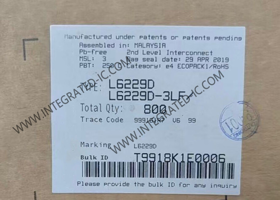 L6229D ইন্টিগ্রেটেড সার্কিট চিপ DMOS ড্রাইভার 3-ফেজ ব্রাশহীন ডিসি মোটর ড্রাইভার SOIC24