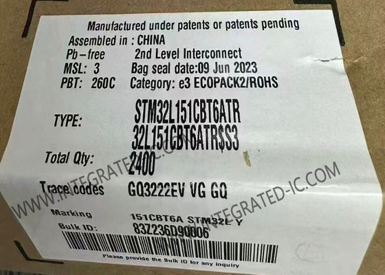 STM32L151CBT6ATR মাইক্রোকন্ট্রোলার এমসিইউ অতি-নিম্ন শক্তির 32-বিট এআরএম কর্টেক্স-এম 3 এমসিইউ