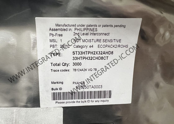 ST33HTPH2X32AHD8 ইন্টিগ্রেটেড সার্কিট চিপ এসপিআই ইন্টারফেস দীর্ঘমেয়াদী বিবর্তন টিপিএম 2.0 ডিভাইস