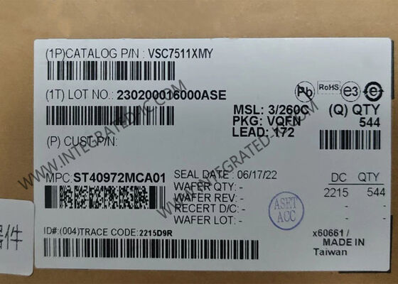 VSC7511XMY ইথারনেট আইসি 1.2V 4-পোর্ট স্তর-2 গিগাবিট ইথারনেট সুইচ VQFN-172 প্যাকেজে