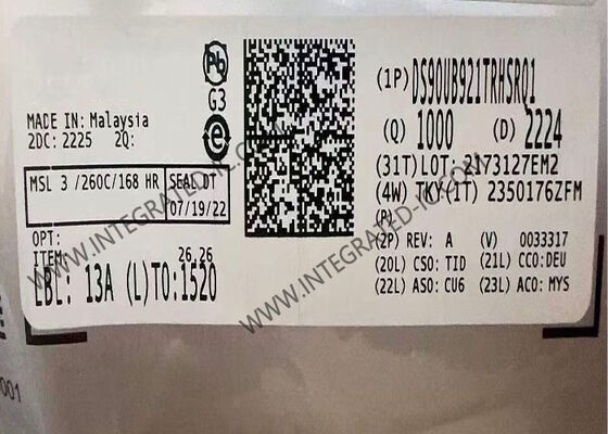 DS90UB921TRHSRQ1 ইন্টিগ্রেটেড সার্কিট চিপ 96 MHz 24-বিট রঙ FPD-লিঙ্ক III সিরিয়ালাইজার