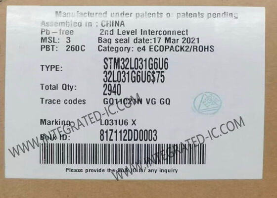 STM32L031G6U6 অতি-নিম্ন-শক্তি সম্পন্ন ৩২-বিট ARM Cortex-M0+ মাইক্রোকন্ট্রোলার MCU