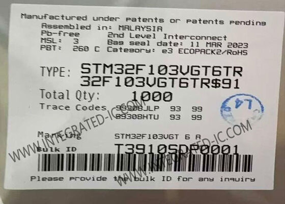 STM32F103VGT6TR মাইক্রোকন্ট্রোলার এমসিইউ 1MB ফ্ল্যাশ মাইক্রোকন্ট্রোলার 32-বিট সিঙ্গল-কোর এমসিইউ