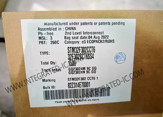 STM32F302CCT6 উচ্চ পারফরম্যান্স 32-বিট মাইক্রোকন্ট্রোলার MCU 72MHz গতি সহ