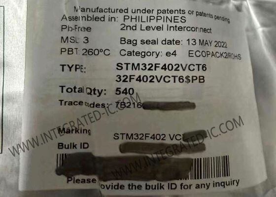STM32F402VCT6 মাইক্রোকন্ট্রোলার এমসিইউ হাই পারফরম্যান্স এআরএম কর্টেক্স-এম৪ কোর এলকিউএফপি১০০ প্যাকেজ