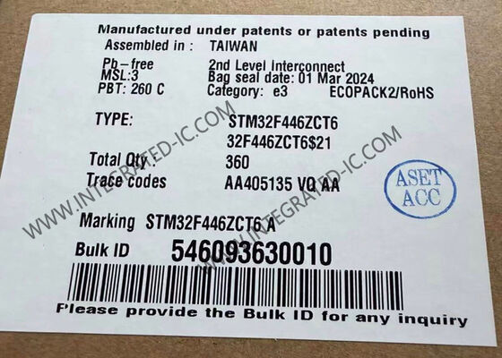 STM32F446ZCT6 মাইক্রোকন্ট্রোলার MCU 3.3V 128K x 8 RAM সহ 144-LQFP প্যাকেজে